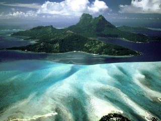 Approaching Bora Bora, French Polynesia