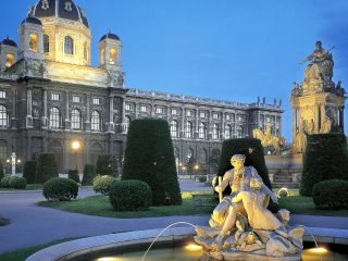 Austrian Garden At Twilight, Vienna