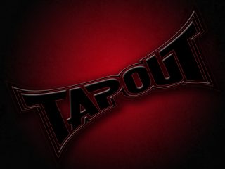 Black Big Tapout Logo Red Glow Angled Red Grunge Background
