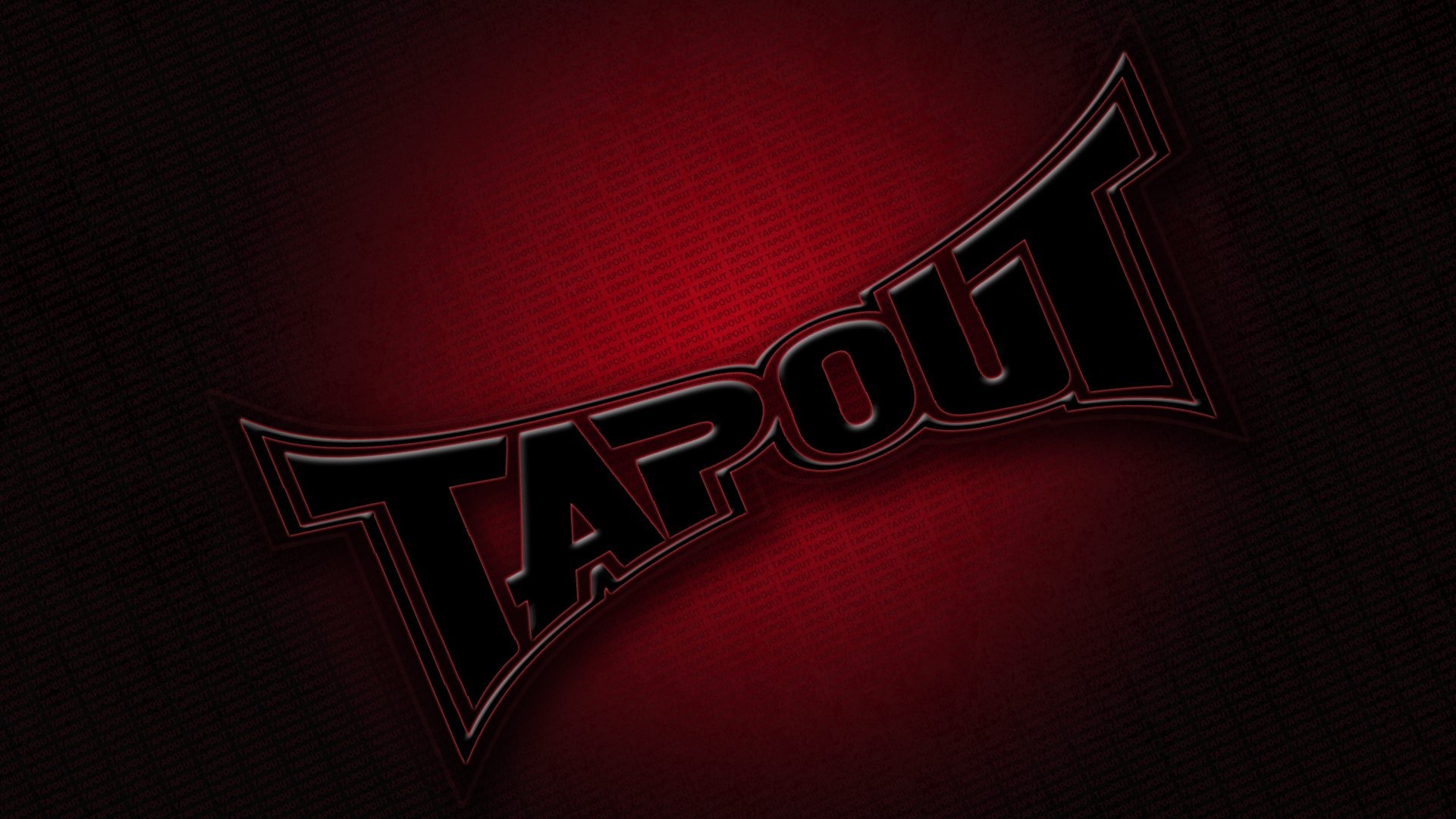 Black Big Tapout Logo Red Glow Angled Tapout Small Print Red Grunge Background