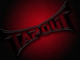 Black Tapout Logo Angled Tapout Red Grunge Background