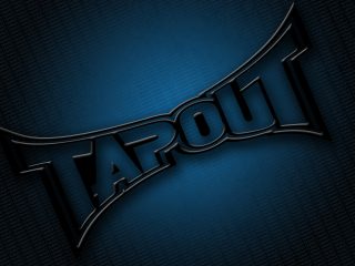 Black Tapout Logo Angled Tapout Small Print Grunge Background