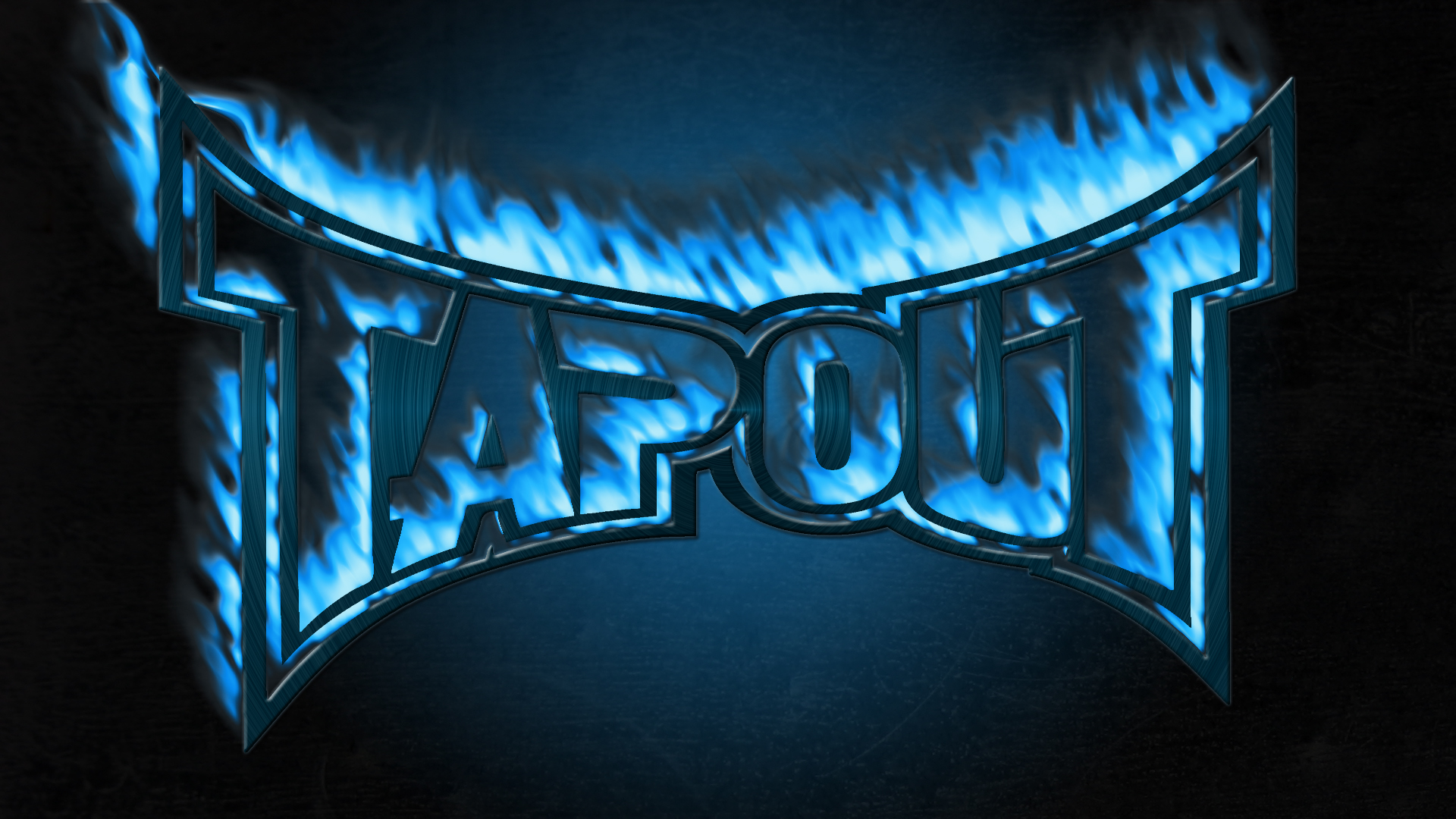 Tapout Blue Grunge Background Wide Blue Flames