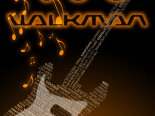 Walkman Wallpaper Orange Black Music Notes