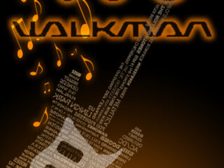 Walkman Wallpaper Orange Black Music Notes