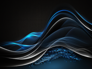 Black And Blue Waves Abstract Background